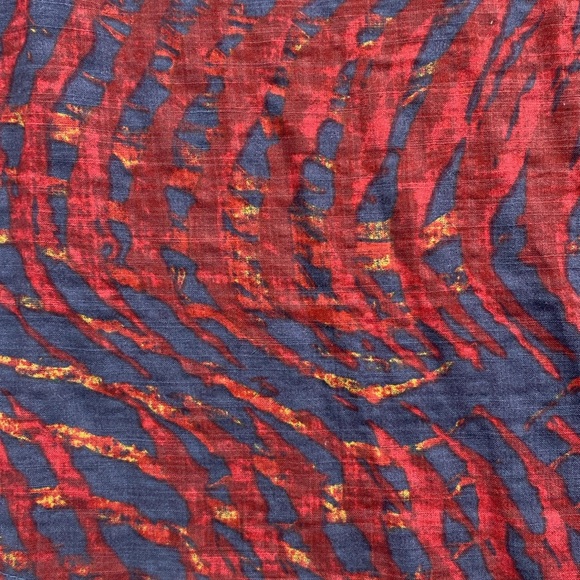 Vatpave Floral/Tropical Cotton/Viscose Short Sleeve Shirt (Red/Blue/Yellow) - Picture 13 of 15